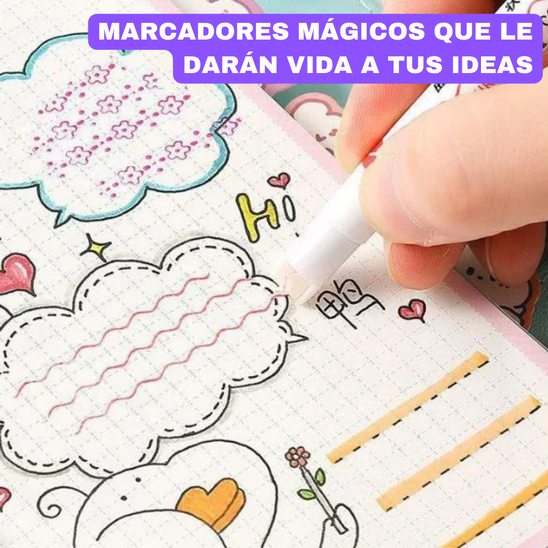 Marcadores doble punta Magicroll con figuras decorativas