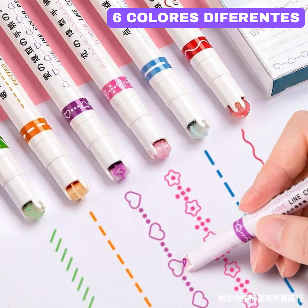 Marcadores doble punta Magicroll con figuras decorativas